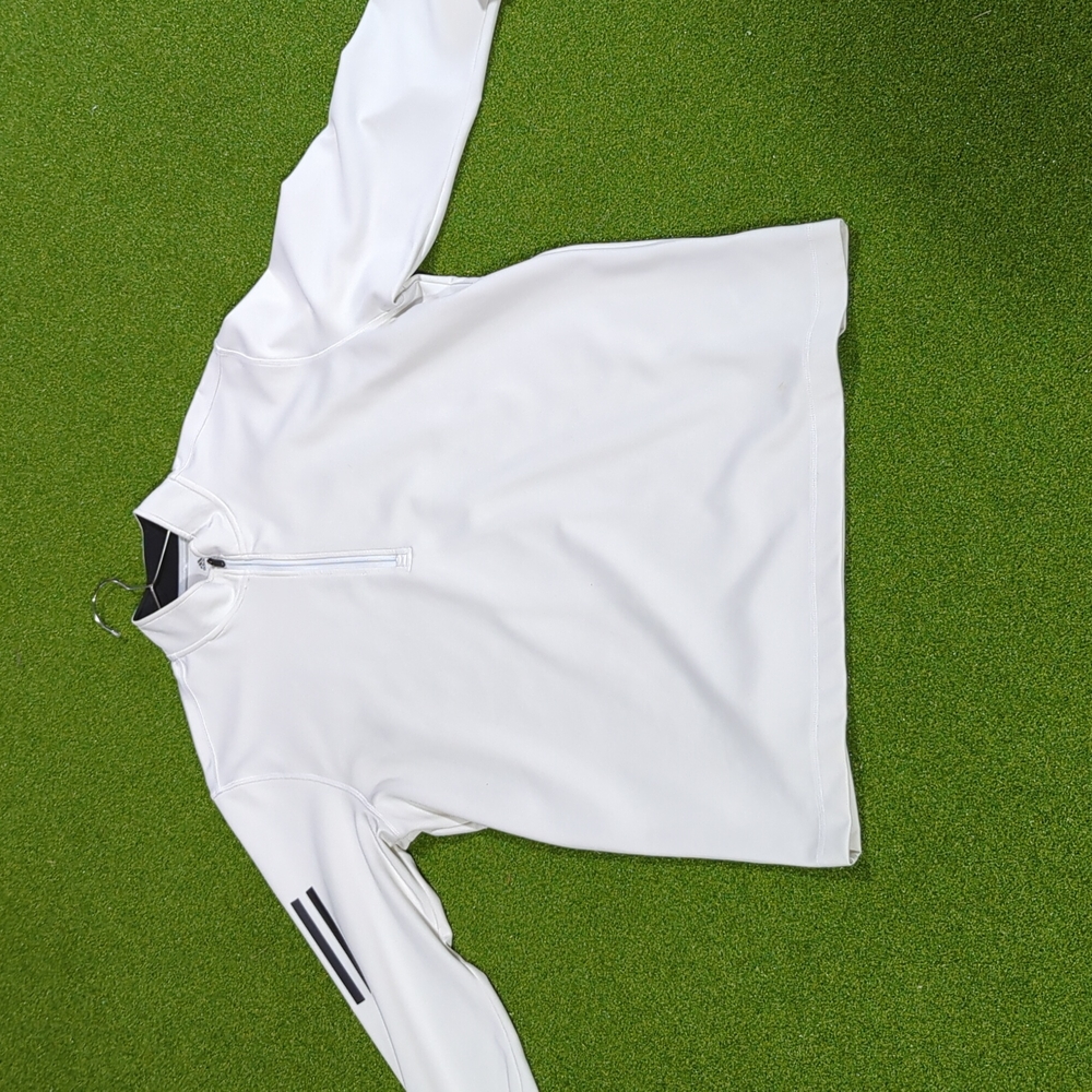 Adidas White Quarters Zip